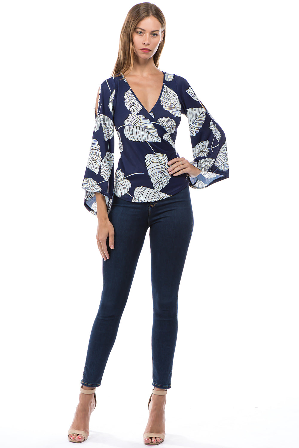 KELSEY TOP (NAVY MULTI)-VT8290
