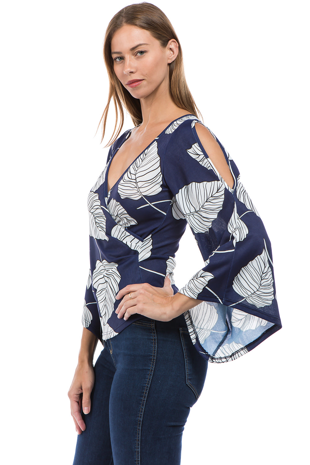 KELSEY TOP (NAVY MULTI)-VT8290