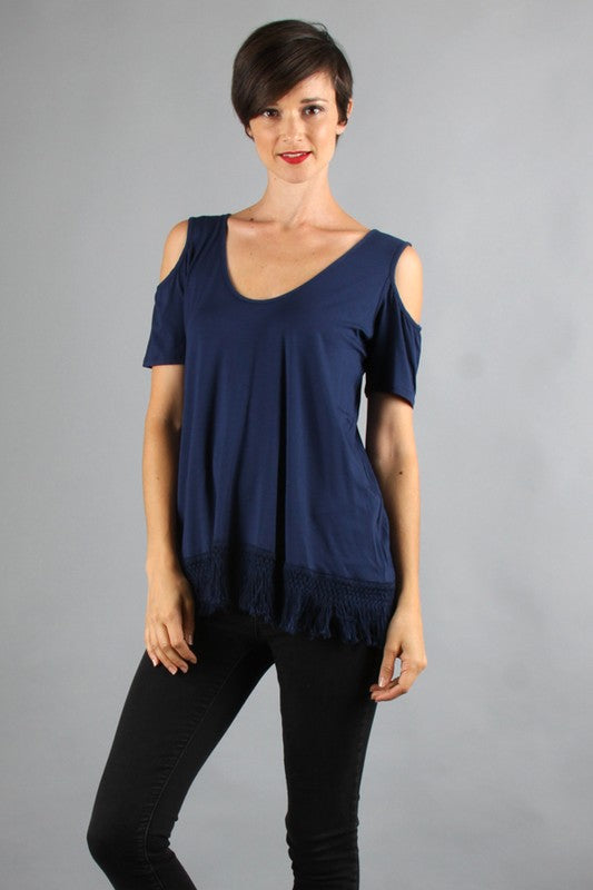SOLID OPEN SHOULDER TOP-VT9157 S