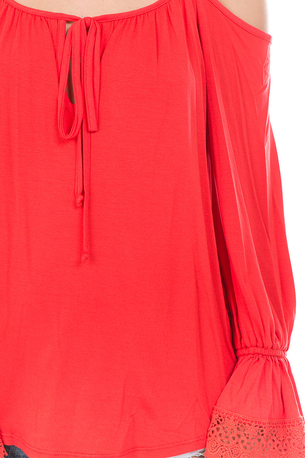 HALLE OPEN SHOULDER TOP (D. ORANGE)-VT9454