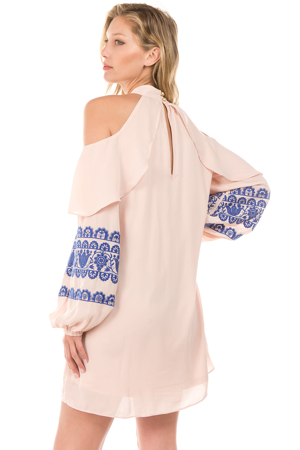 WINIFRED OPEN SHOULDER DRESS (Light Taupe)- CVD2113