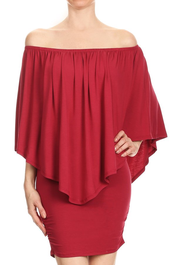 MINA CONVERTIBLE DRESS (RED, NAVY, BURGUNDY, OLIVE, MOCHA, GREY)-JD7081