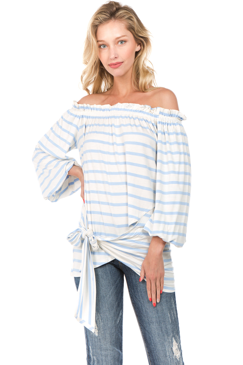MARY OFF SH TOP (Blue)- VT2236