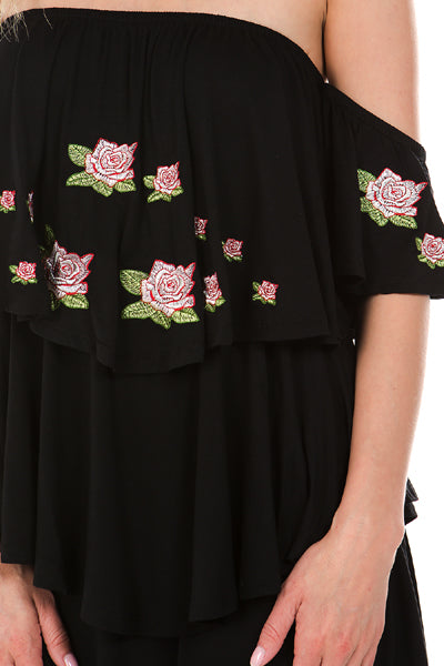 ROESIA OFF SHOULDER DRESS (Black)-CVD1689