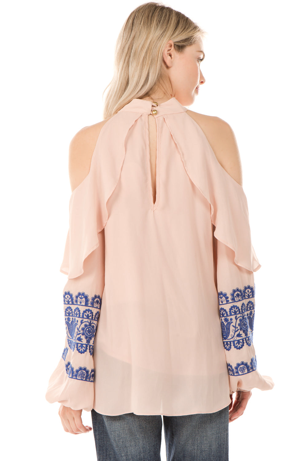 WINIFRED OPEN SHOULDER TOP (L. TAUPE)- CVT2112