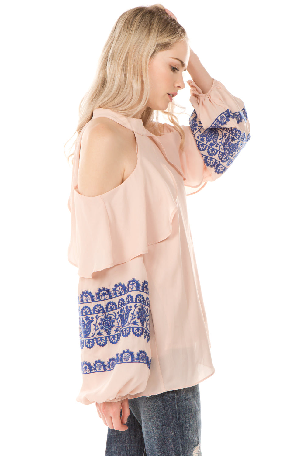 WINIFRED OPEN SHOULDER TOP (L. TAUPE)- CVT2112