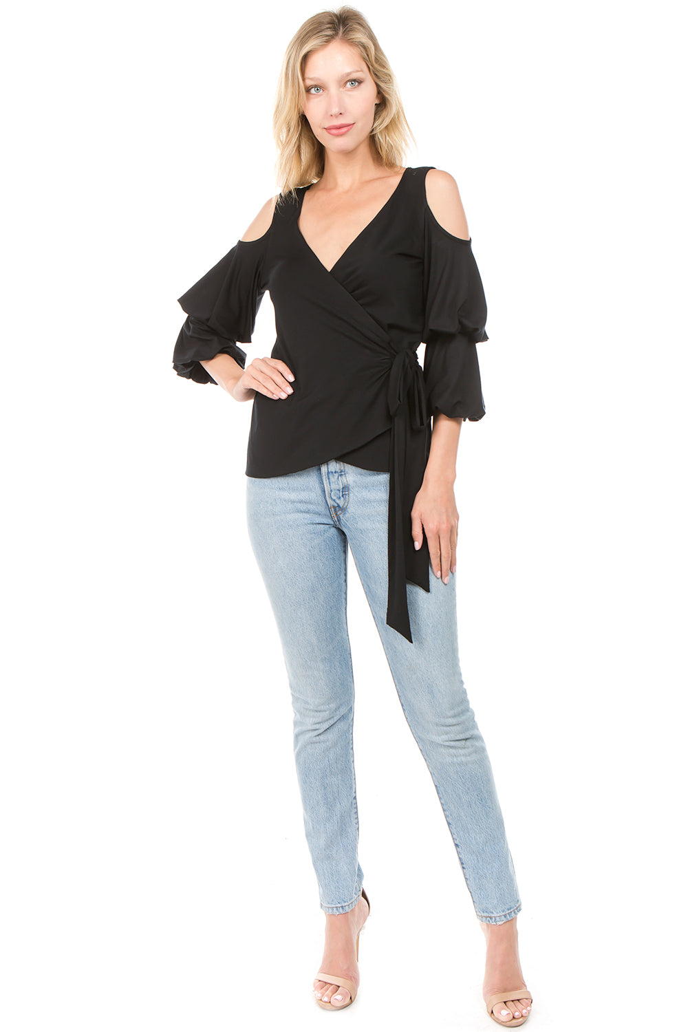 ISADORA WRAP TOP (Black)- VT2165