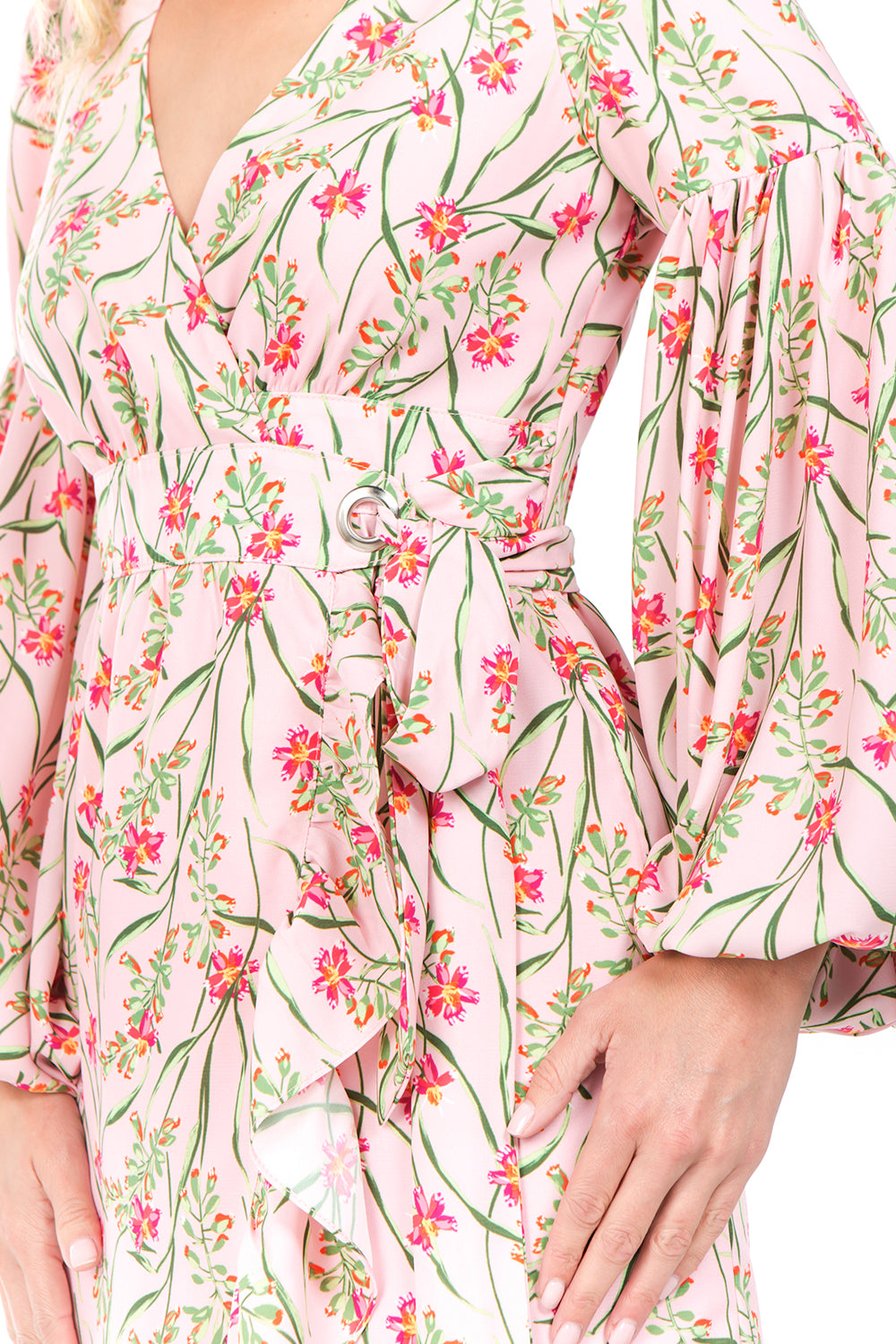 INGRID WRAP DRESS (Peach)- VD2150