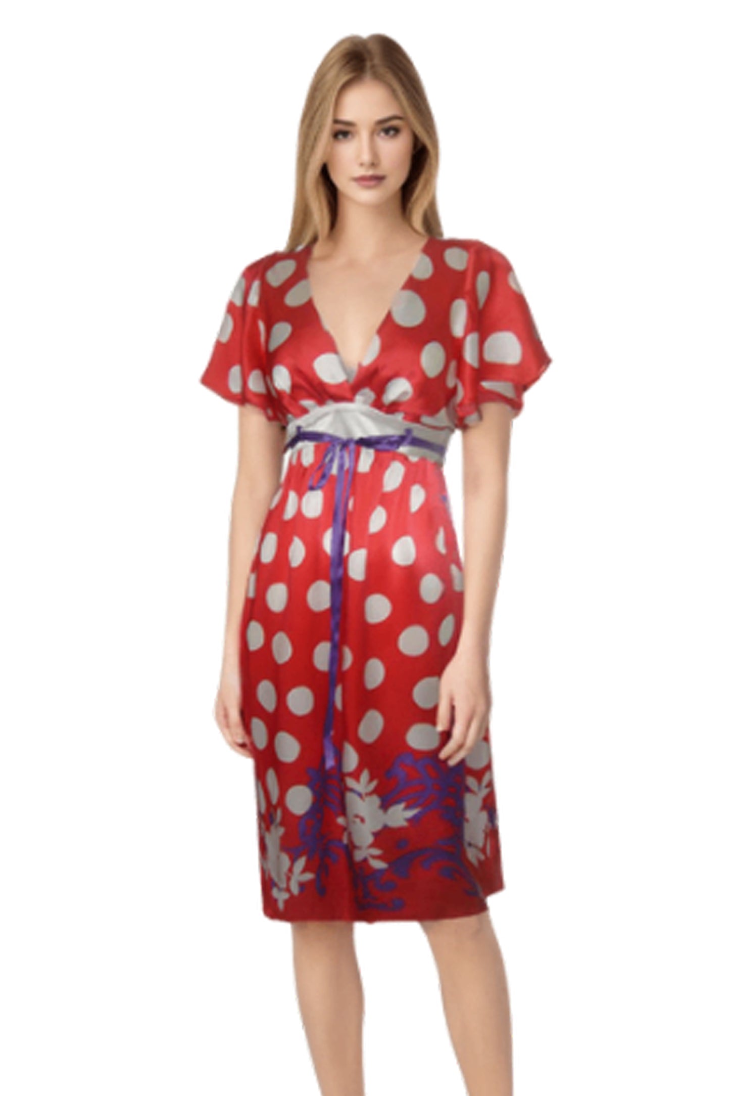 SPOTTIE DOTTLE FLUTTER DRESS (RED POLKA DOT)-D5428