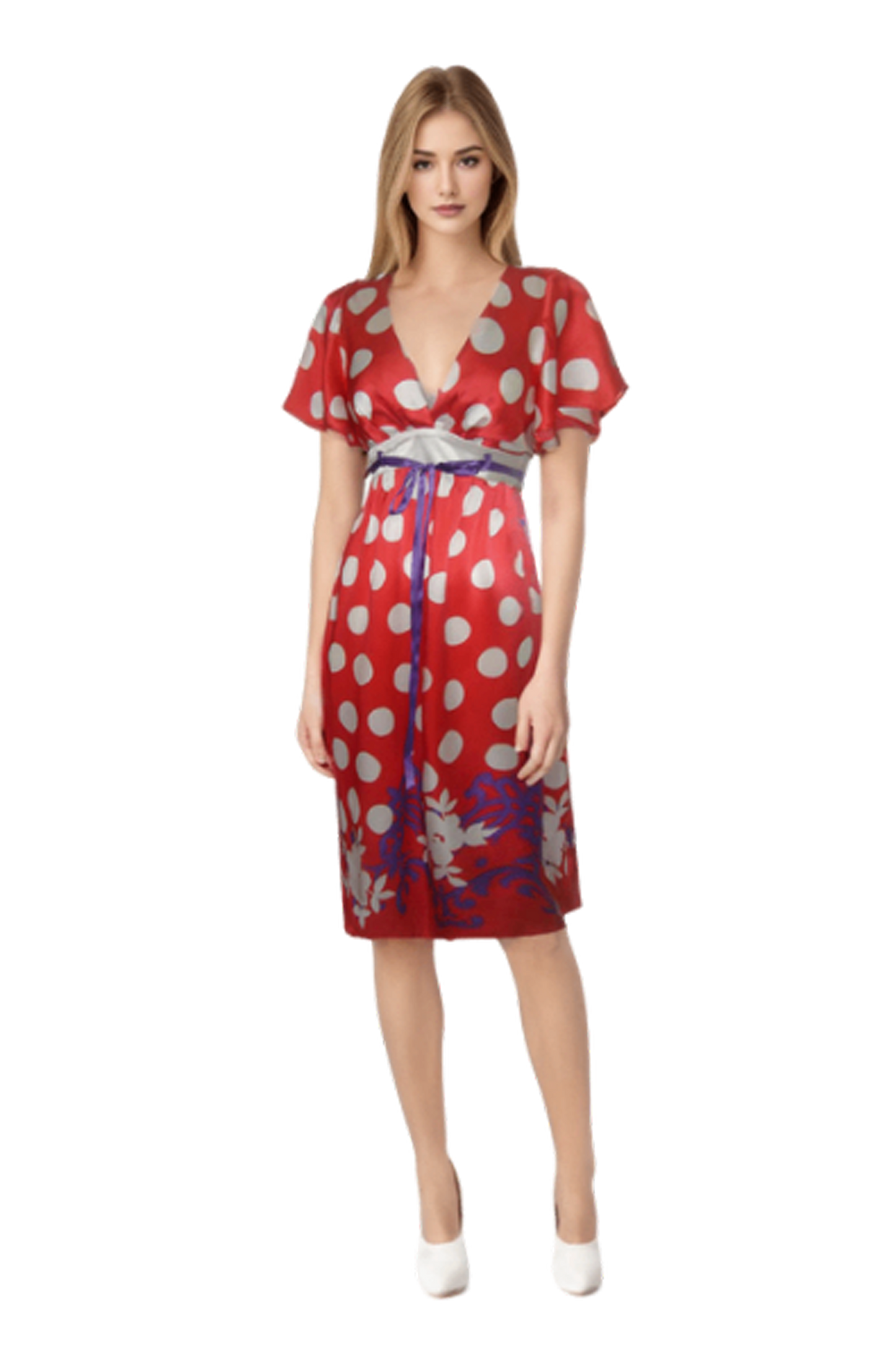SPOTTIE DOTTLE FLUTTER DRESS (RED POLKA DOT)-D5428