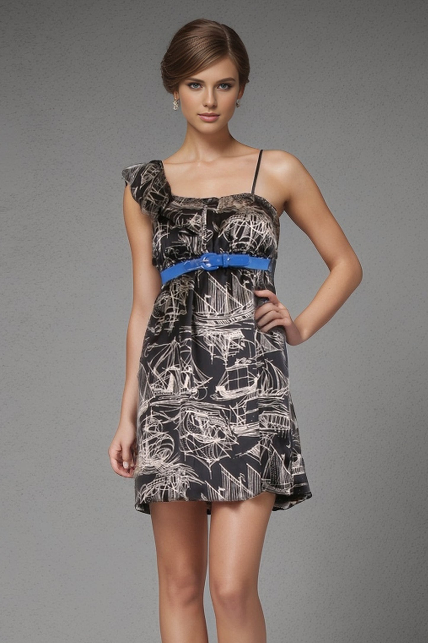BISMARK BABYDOLL DRESS (BLACK)- D6830