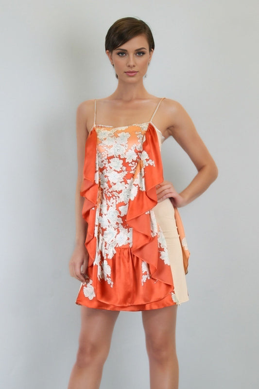 ENGLISH ROSE MINI DRESS (CORAL)-D7221