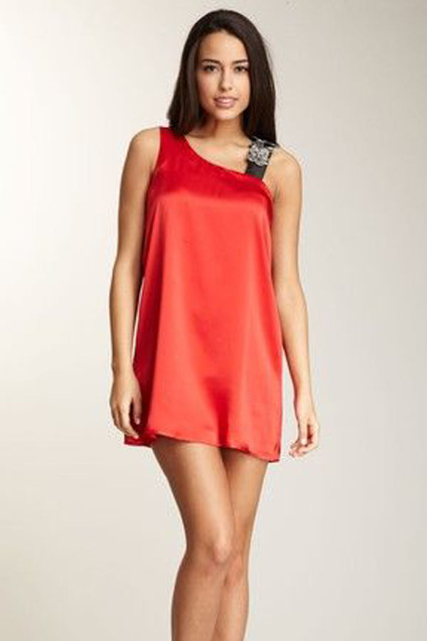 PAULA SHIFT DRESS  (RED)-D7444