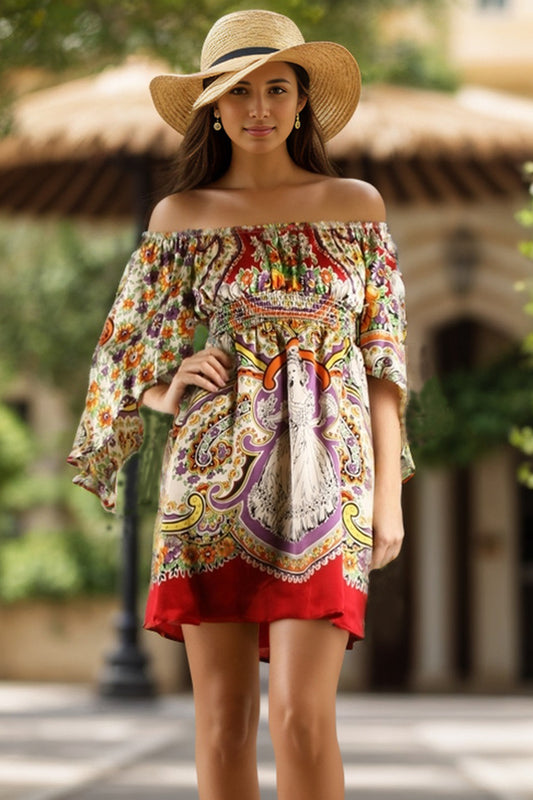 MELISSA OFF SHOULDER DRESS (LAVENDER)-D7503
