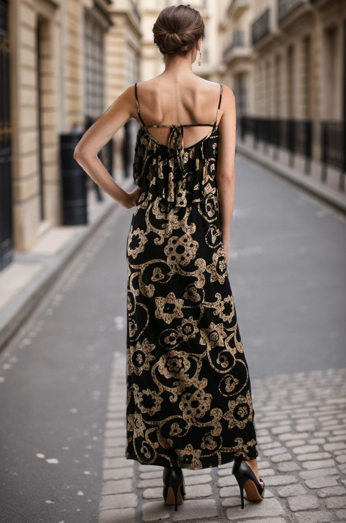 PATRICE LONG DRESS (BLACK)-D7698