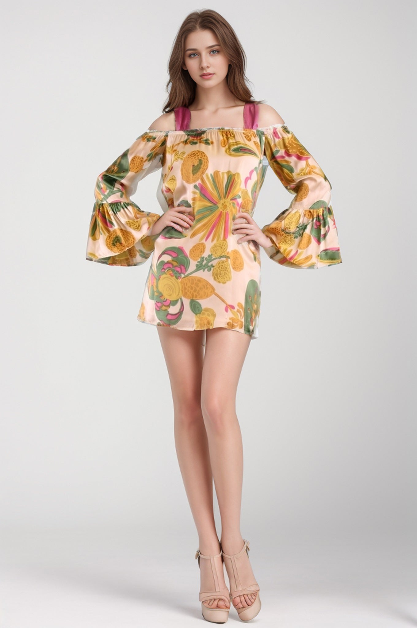 LINA LONG SLEEVE DRESS (IVORY)-D8086