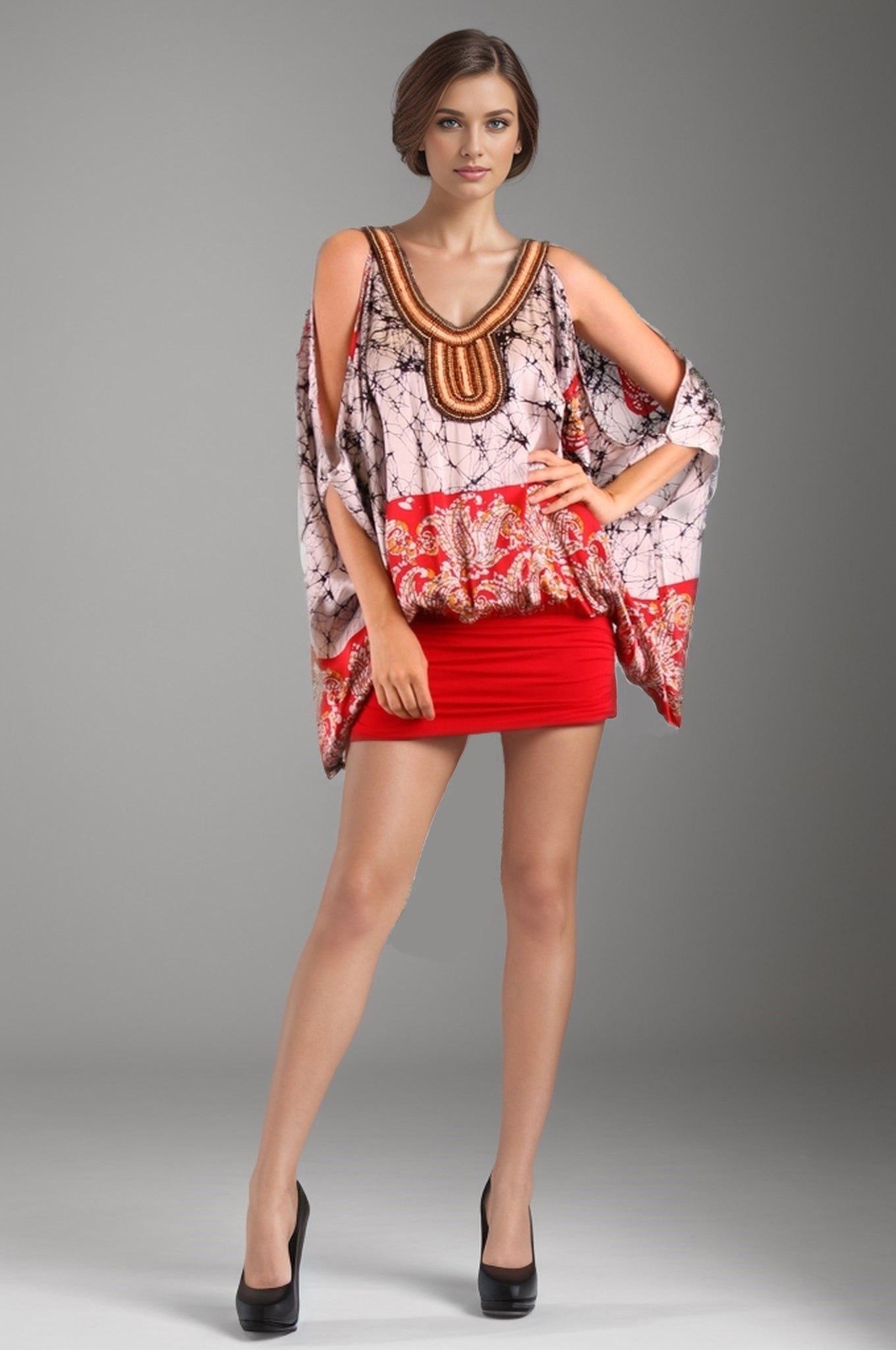 DAHLIA BLOUSON DRESS (RED)- D8489