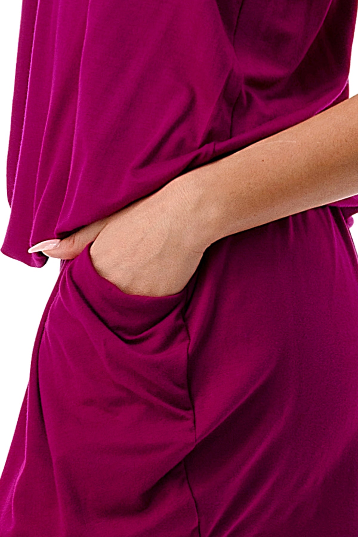 LOOSE POCKET TUBE DRESS (MAGENTA)-JD6871