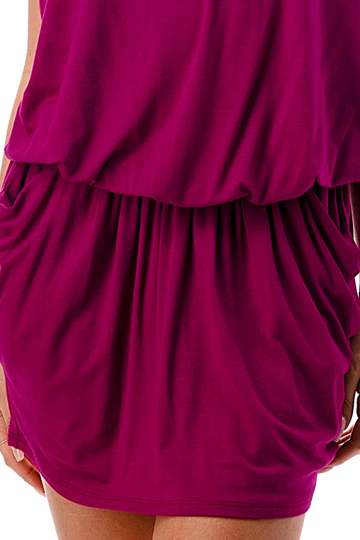 LOOSE POCKET TUBE DRESS (MAGENTA)-JD6871