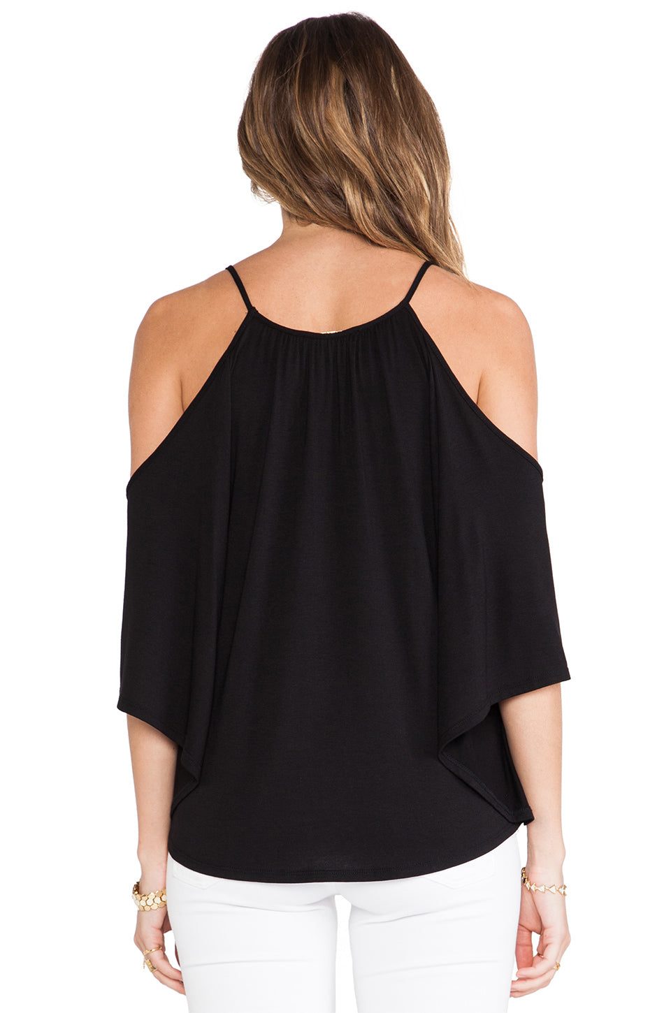 NICK OPEN SHOULDER TOP (BLACK)- JT7352