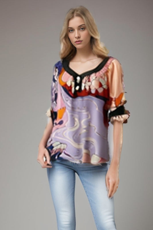 MUSHROOM TUNIC TOP (MULTI)-T5619