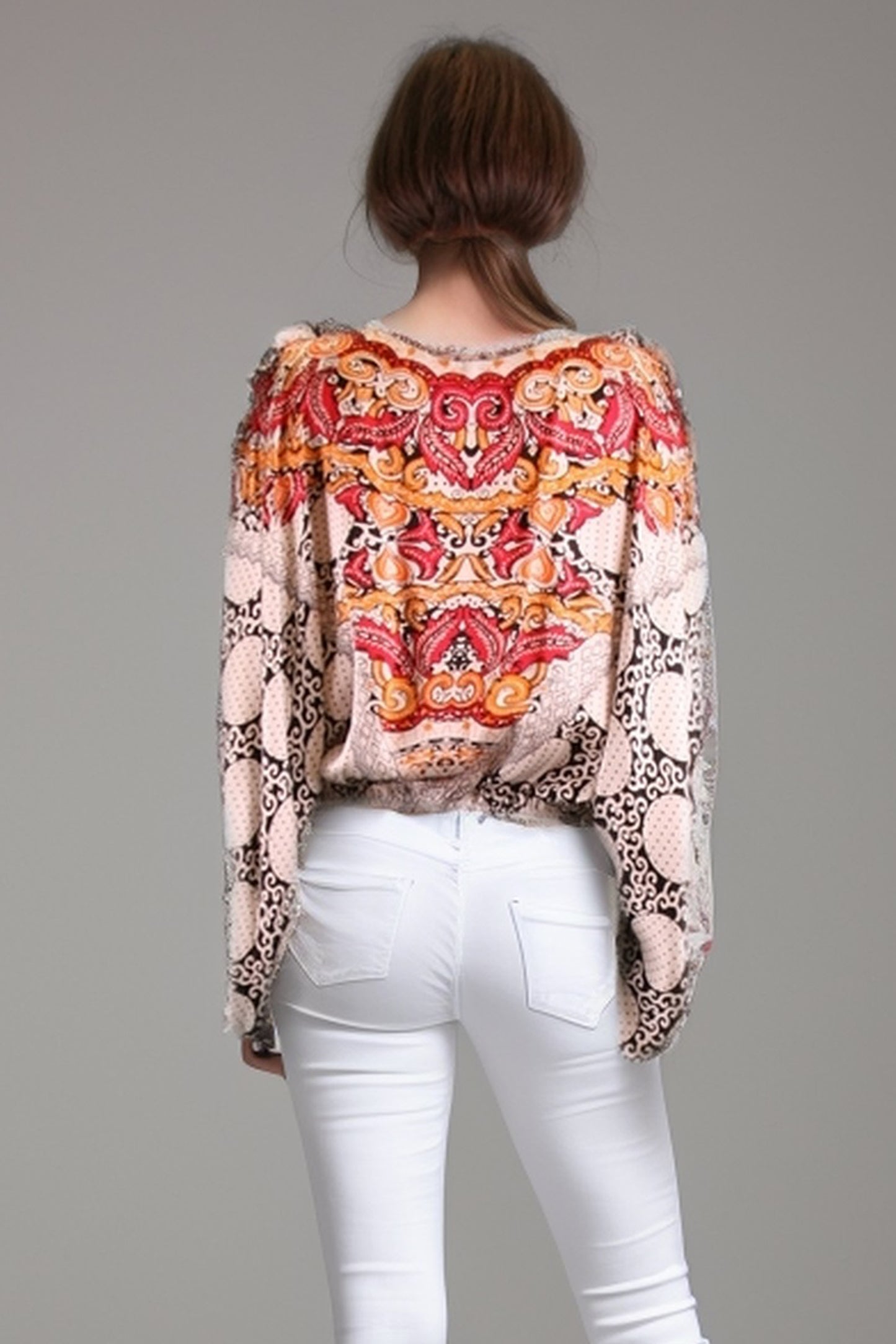 AZALEA KIMONO SLEEVE TOP (WHITE)- T8493