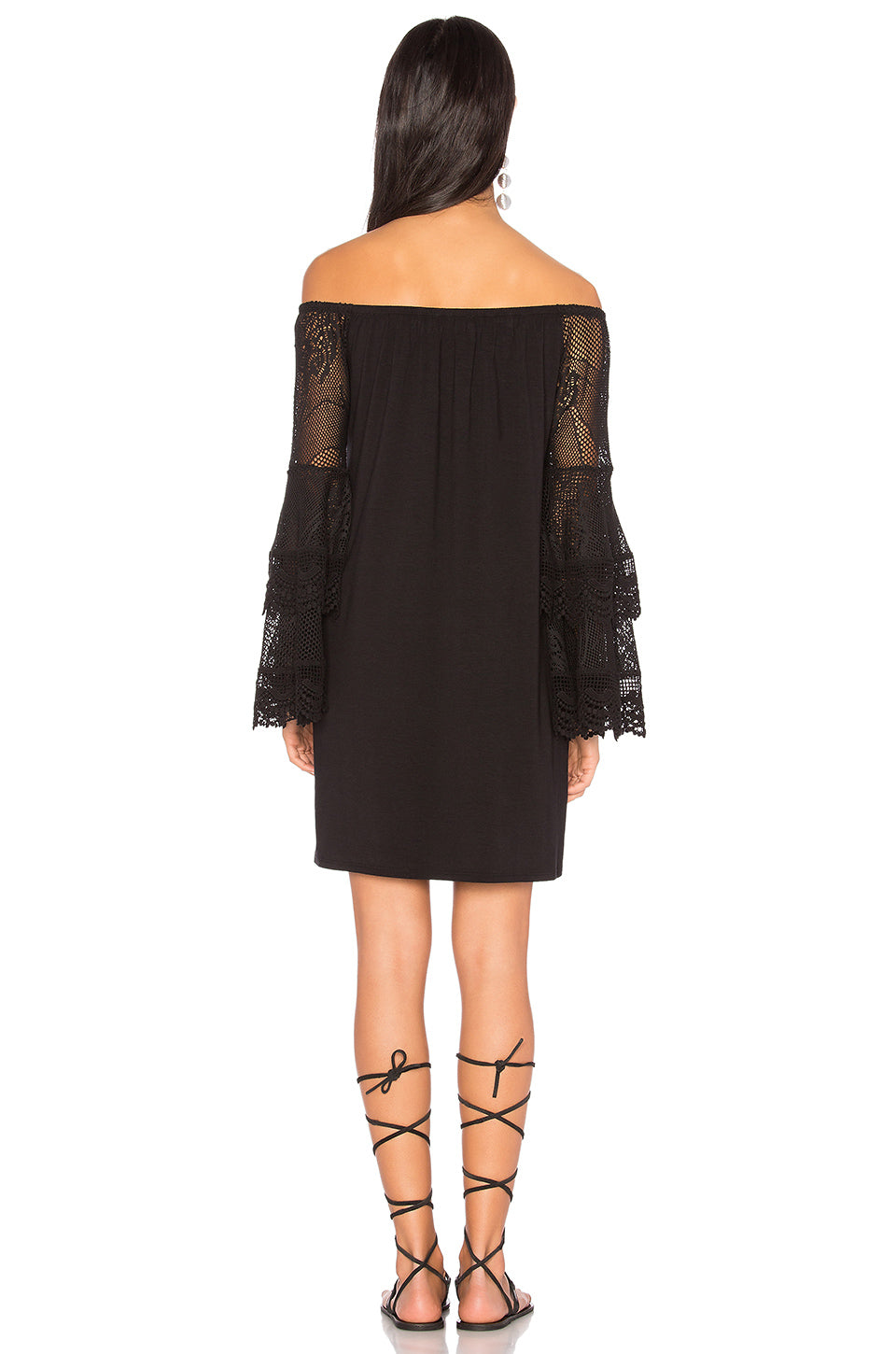 RHEA OFF SHOULDER DRESS (Black)-VD1787