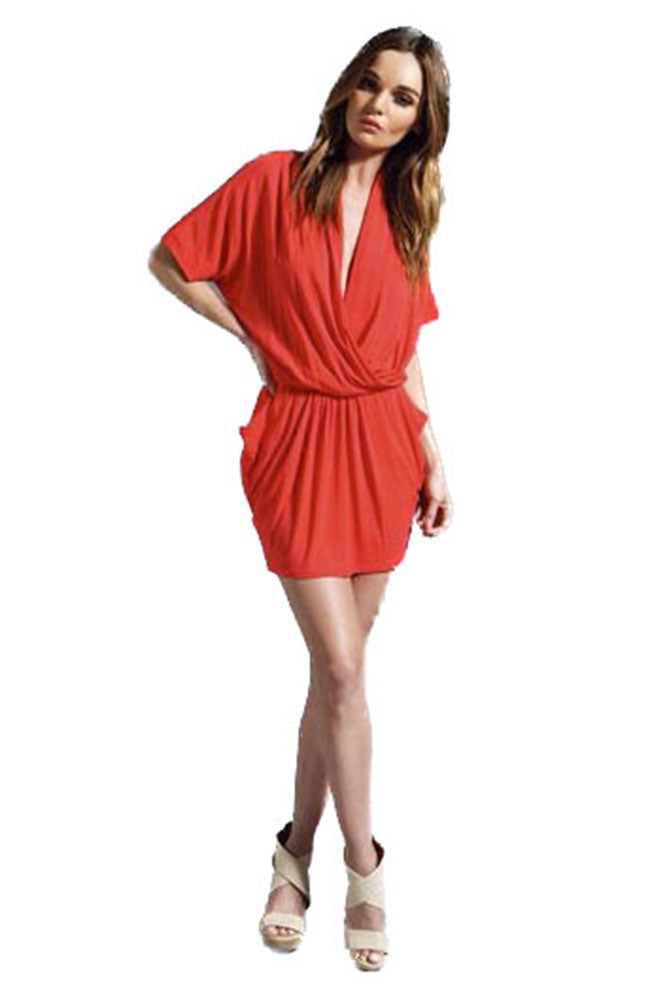 JUSTINE DRESS (DARK CORAL) - VD2341