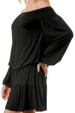 MARGO OFF SHOULDER DRESS (BLACK)- VD2813
