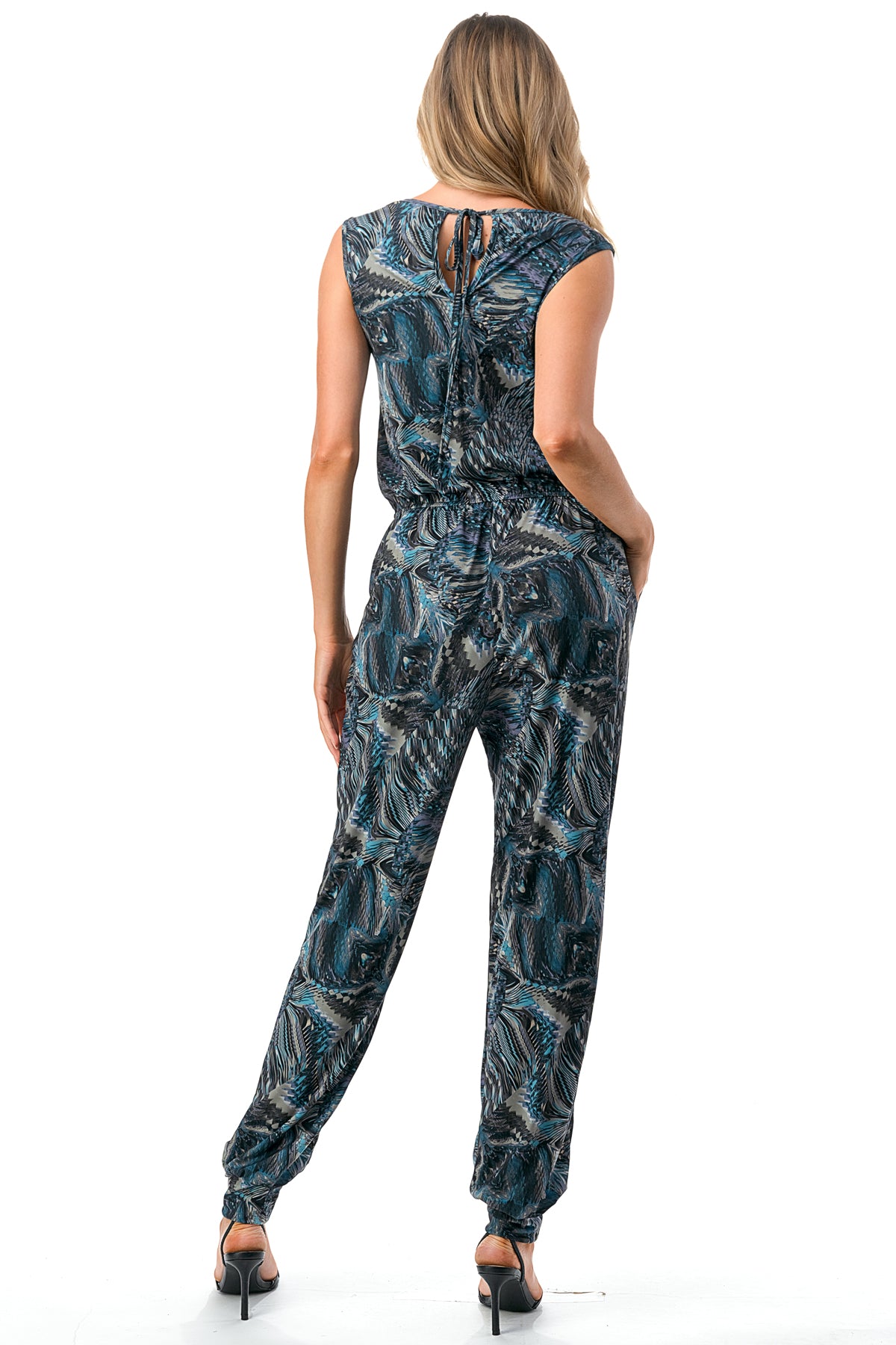 EMBER SLEEVELESS JUMPSUITS (FALL GEO)- VD3067