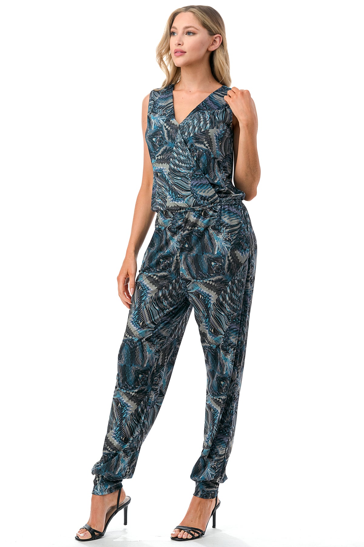 EMBER SLEEVELESS JUMPSUITS (FALL GEO)- VD3067
