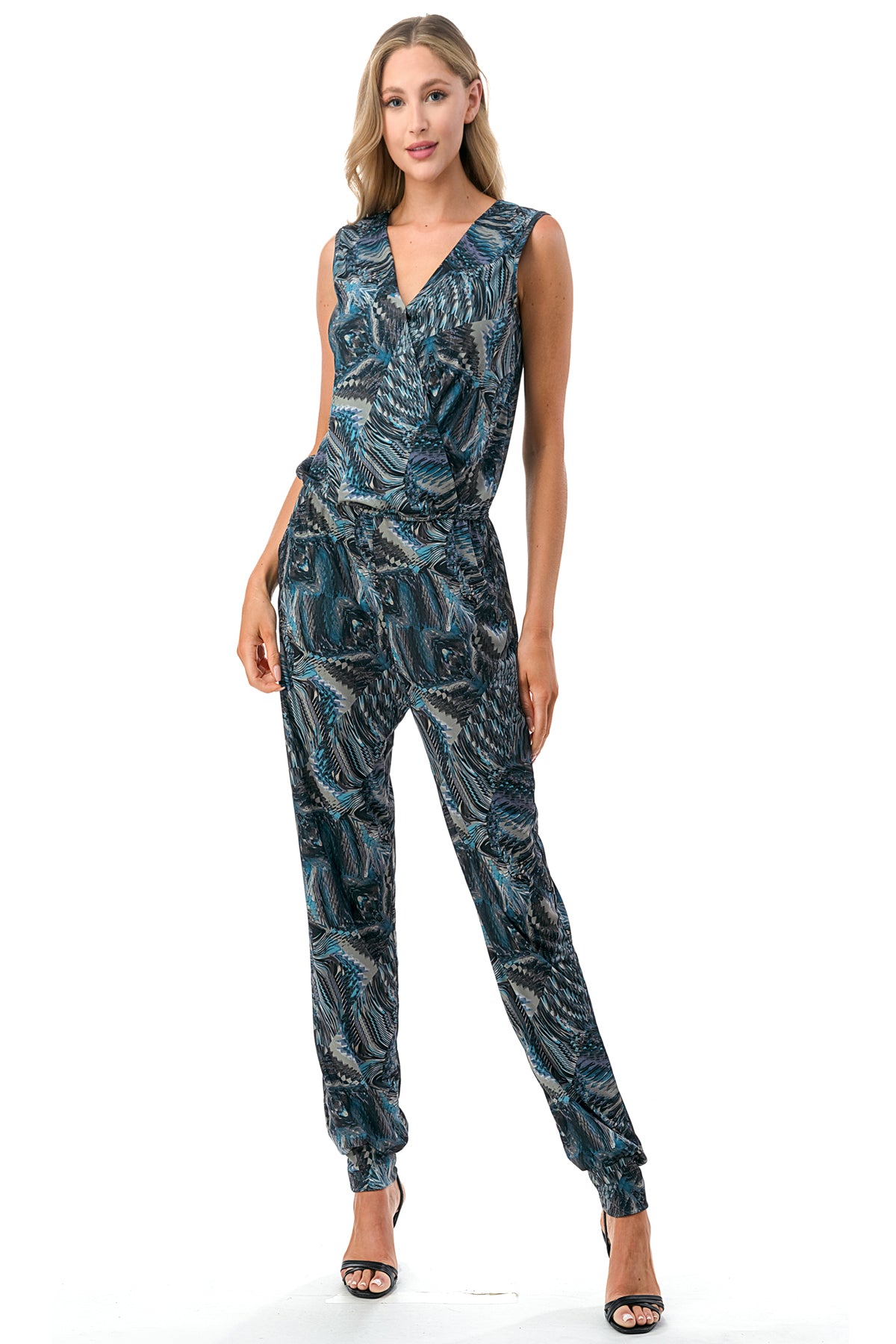 EMBER SLEEVELESS JUMPSUITS (FALL GEO)- VD3067