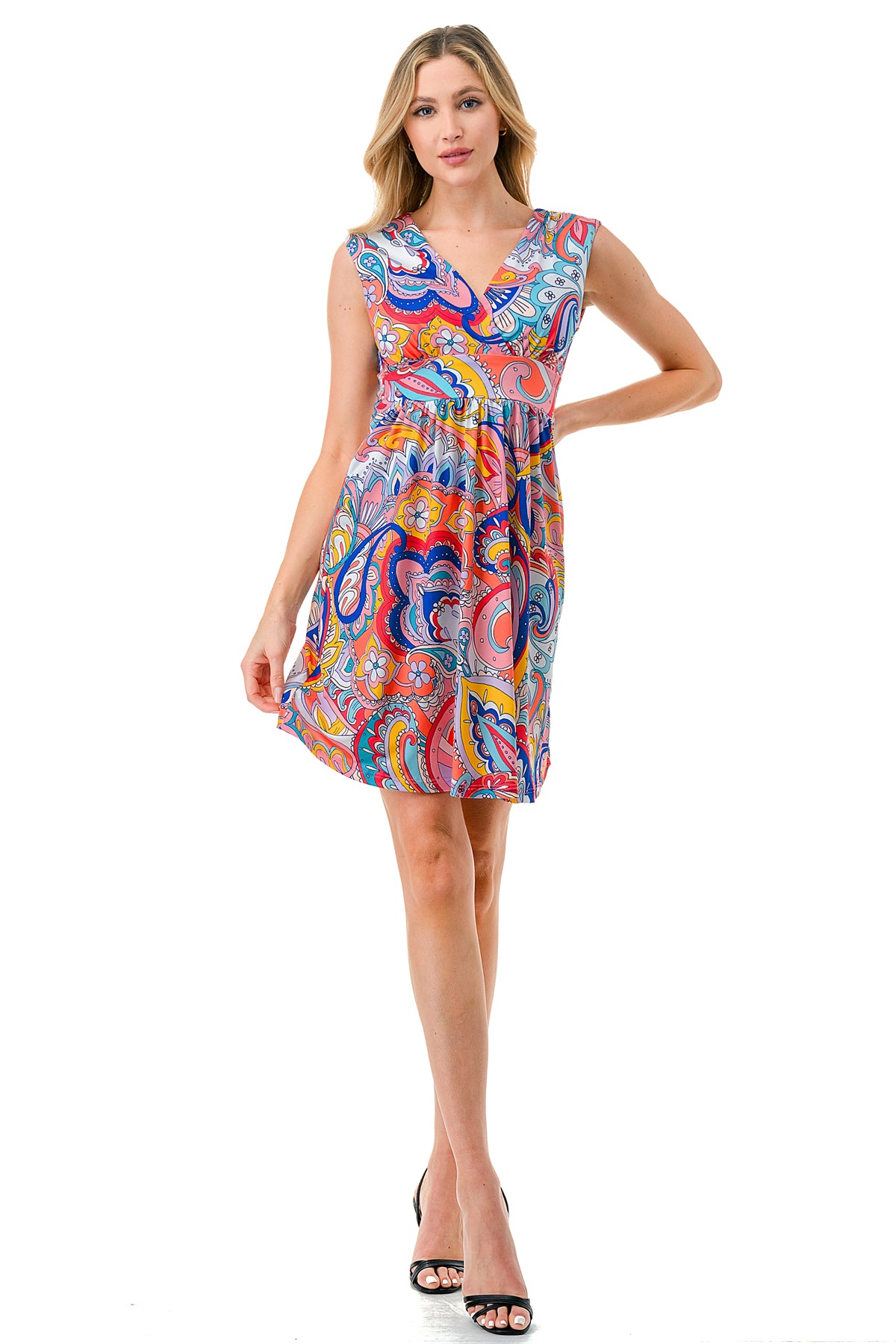 LUNA SLEEVELESS MID DRESS (SUMMER PAISLEY)- VD3206