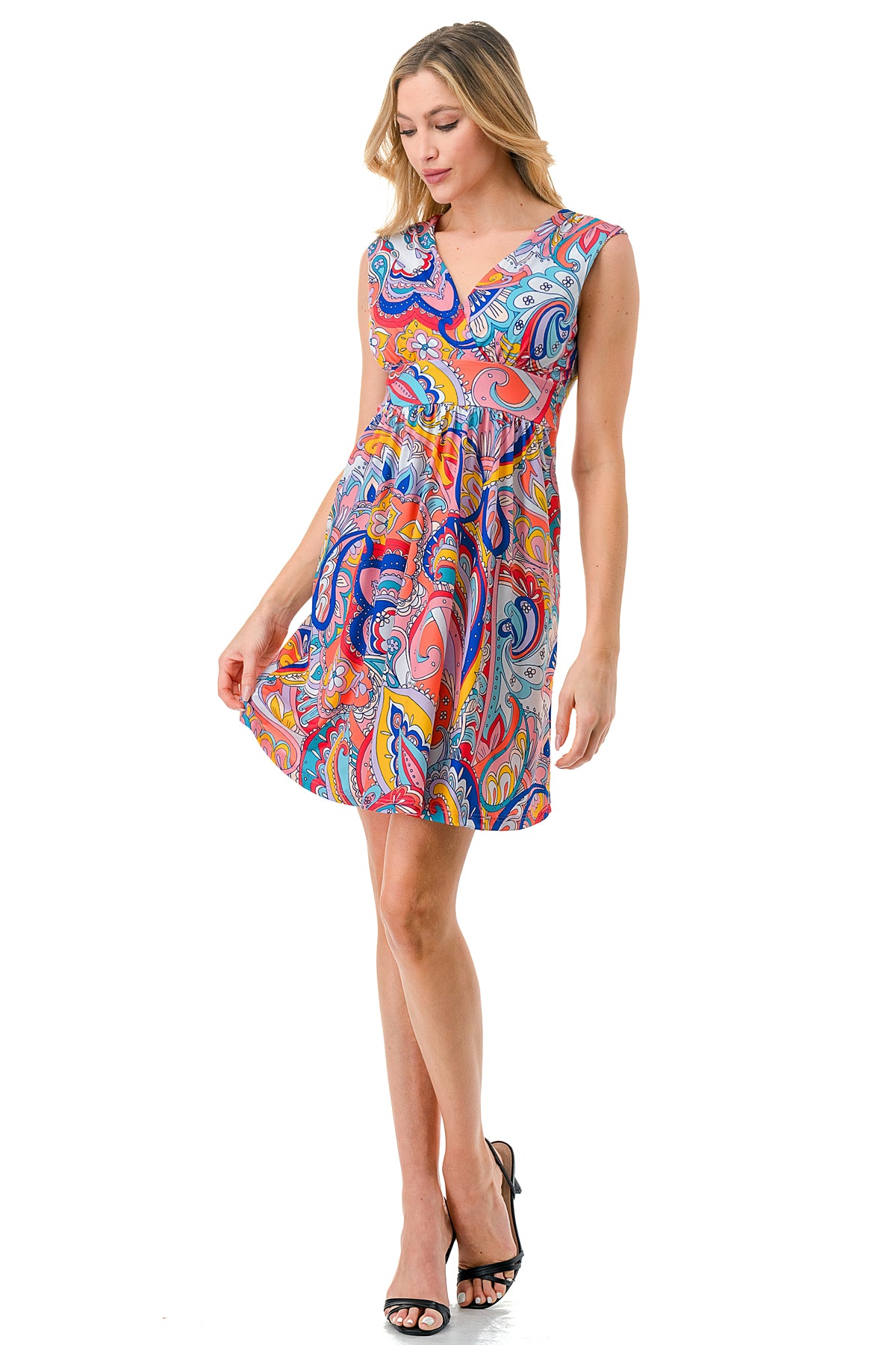 LUNA SLEEVELESS MID DRESS (SUMMER PAISLEY)- VD3206