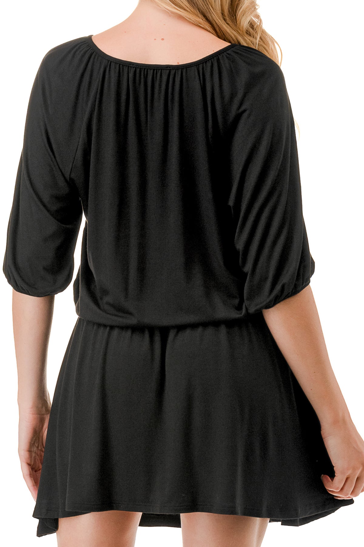 ALESSIA FRONT TIE DRESS (BLACK)- VD3239