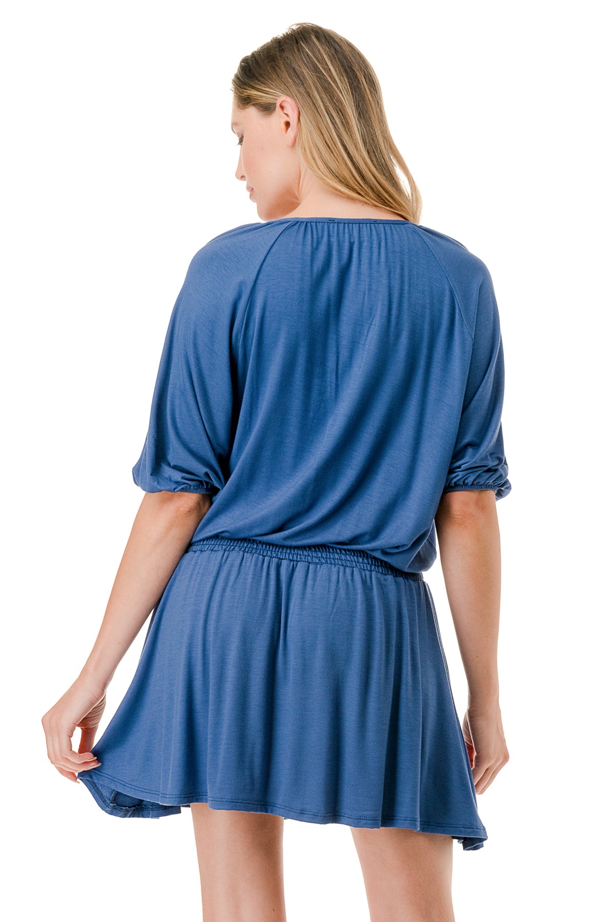 ALESSIA FRONT TIE DRESS (INDIGO)- VD3239