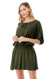 ALESSIA FRONT TIE DRESS (OLIVE)- VD3239