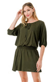 ALESSIA FRONT TIE DRESS (OLIVE)- VD3239