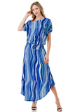 LOUISA ONE SHOULDER DRESS (BLUE WATERCOLOR)- VD3295