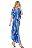 LOUISA ONE SHOULDER DRESS (BLUE WATERCOLOR)- VD3295