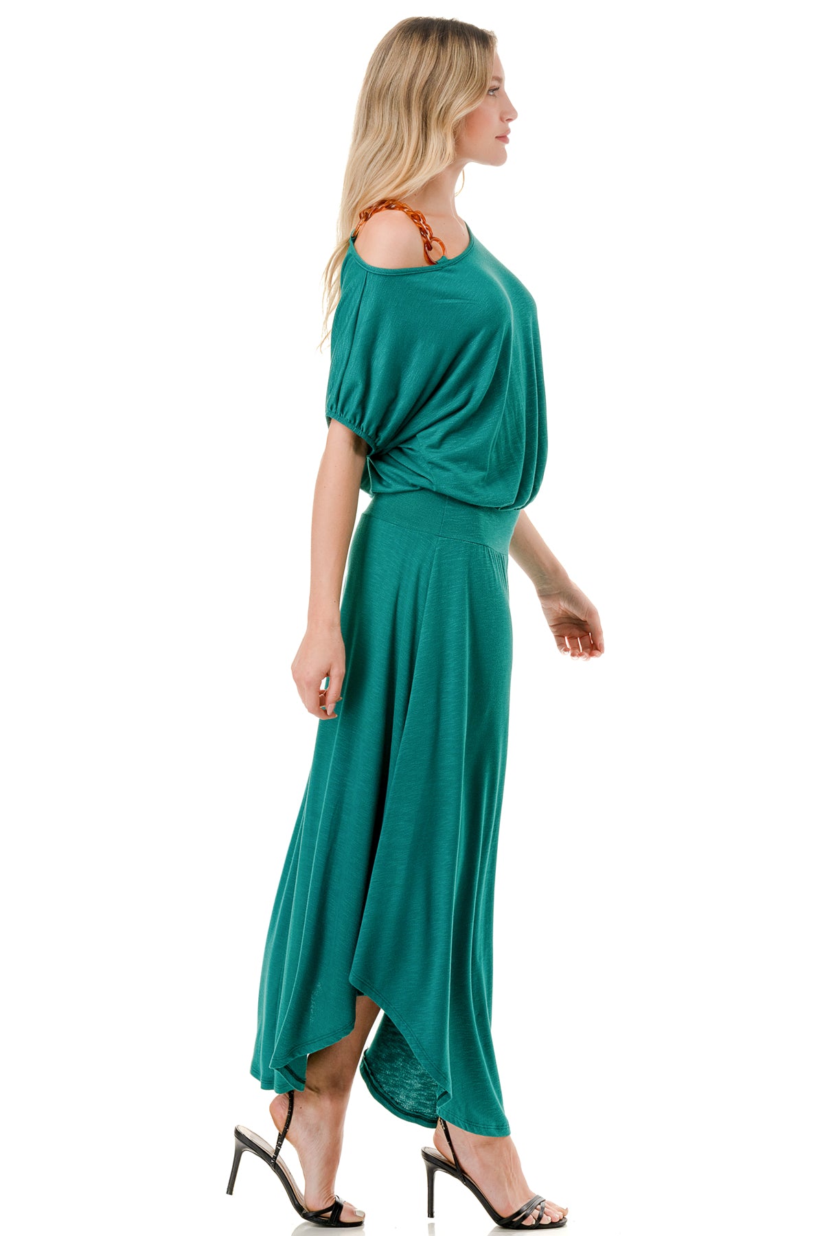 LOUISA ONE SHOULDER DRESS (KELLY GREEN)- VD3295