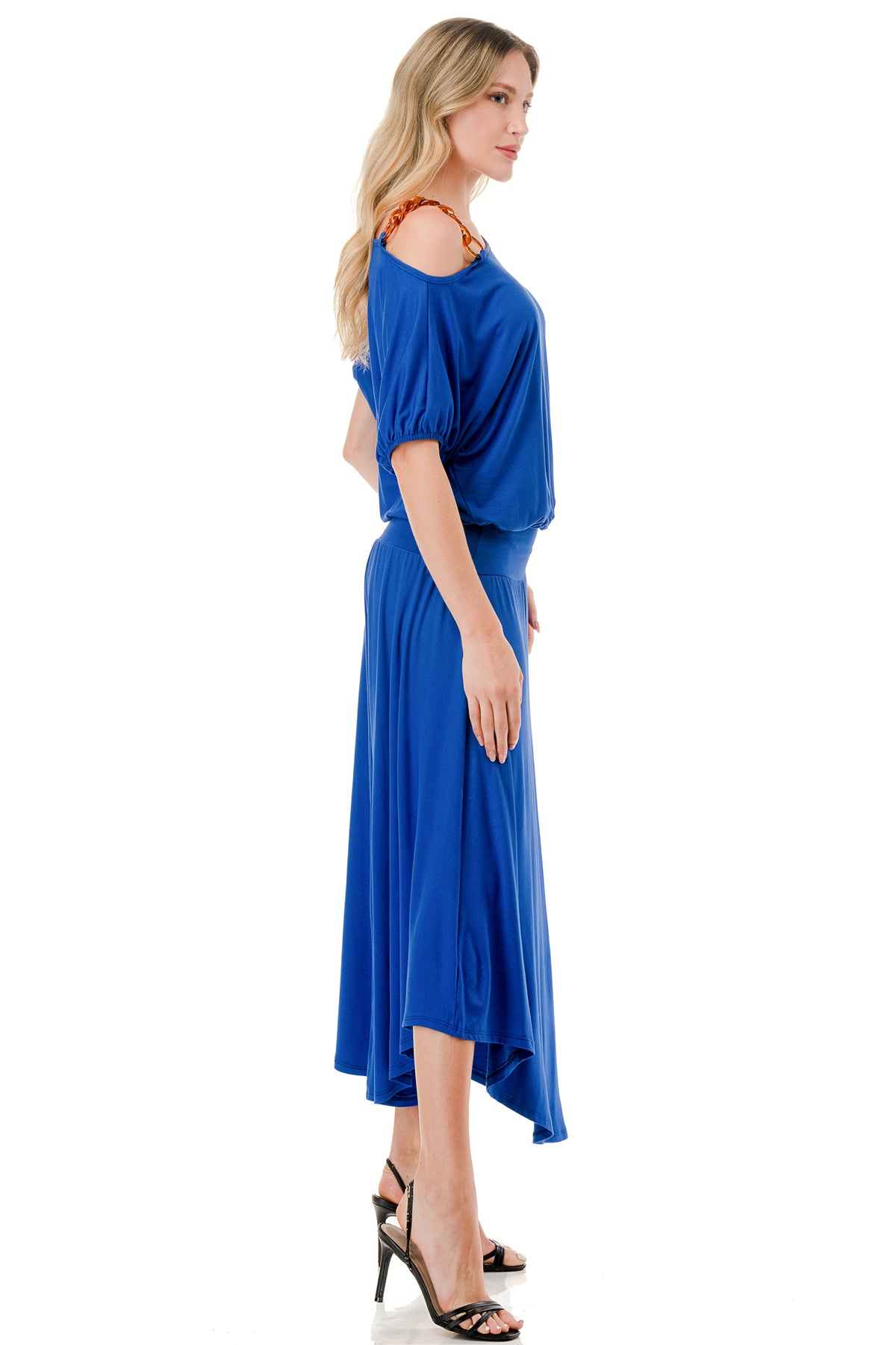 LOUISA ONE SHOULDER DRESS (ROYAL BLUE)- VD3295