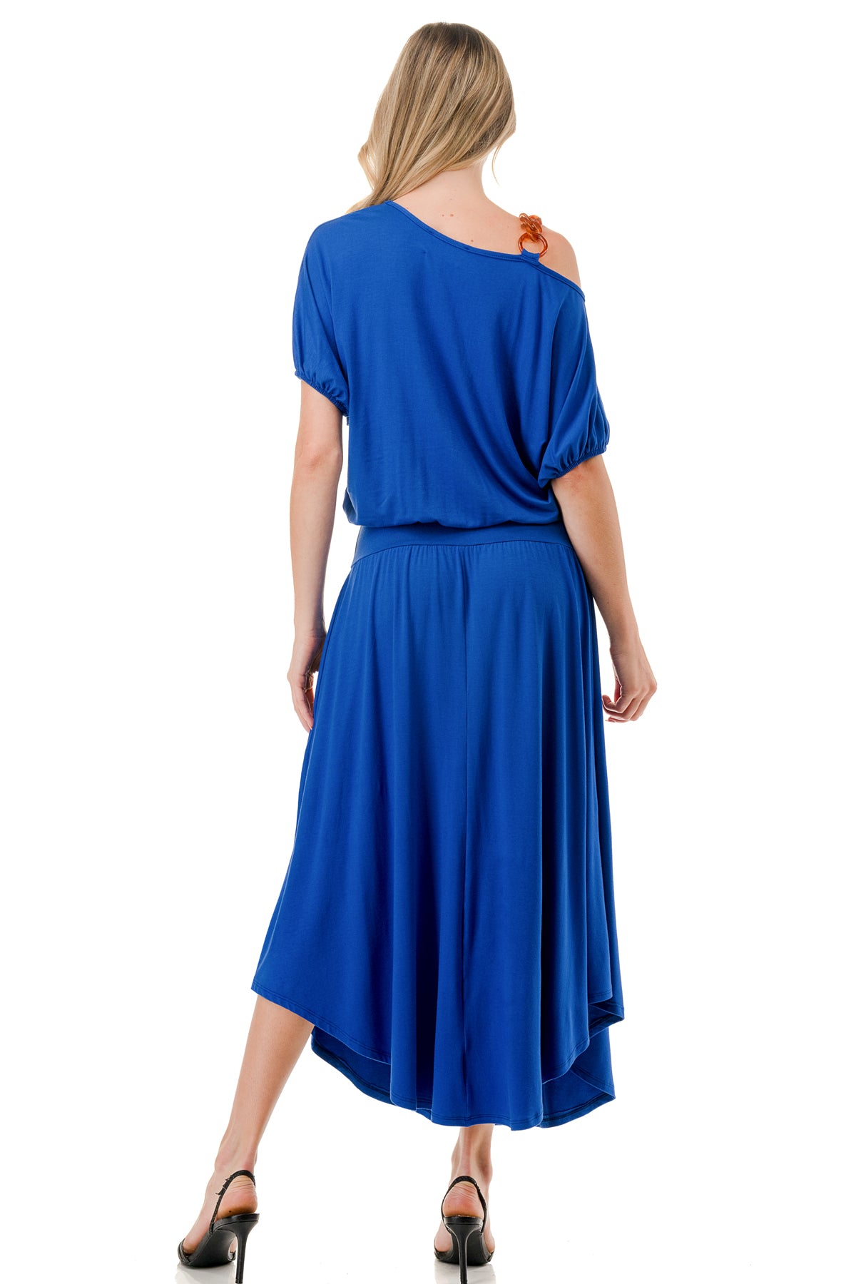 LOUISA ONE SHOULDER DRESS (ROYAL BLUE)- VD3295
