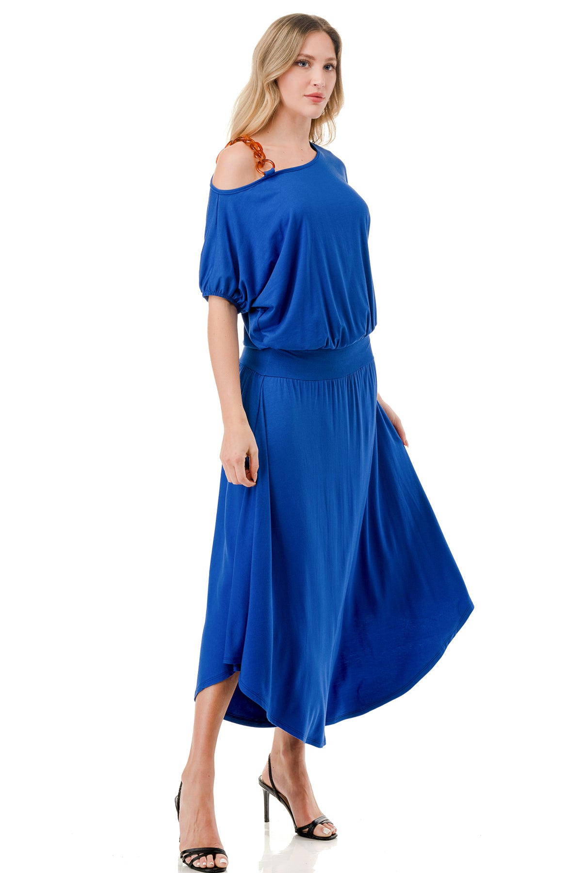 LOUISA ONE SHOULDER DRESS (ROYAL BLUE)- VD3295