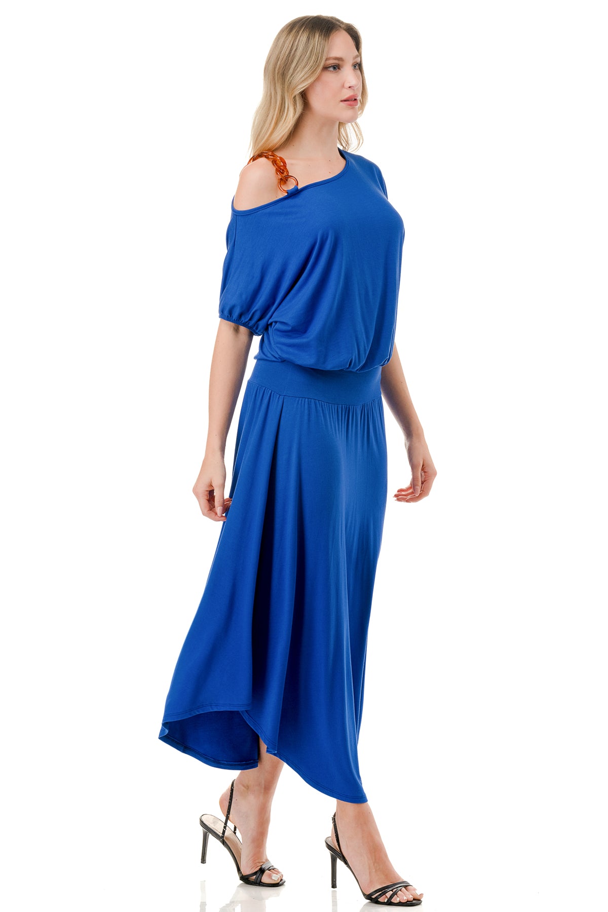 LOUISA ONE SHOULDER DRESS (ROYAL BLUE)- VD3295