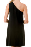 LOUISA ASYMMETRICAL RING DRESS (BLACK)- VD3297