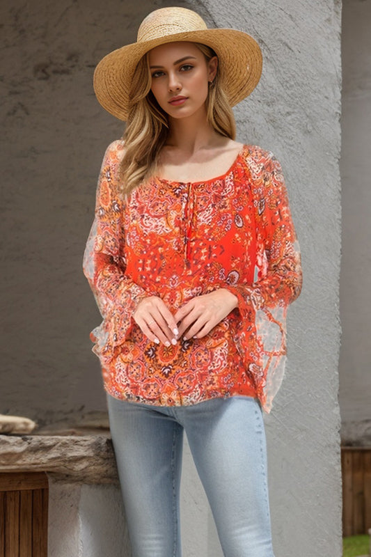 NOVA LONG SLEEVE TOP (DARK ORANGE)- VT1086