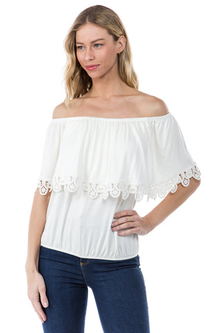 BAMBI OFF SHOULDER TOP (IVORY)- VT1234