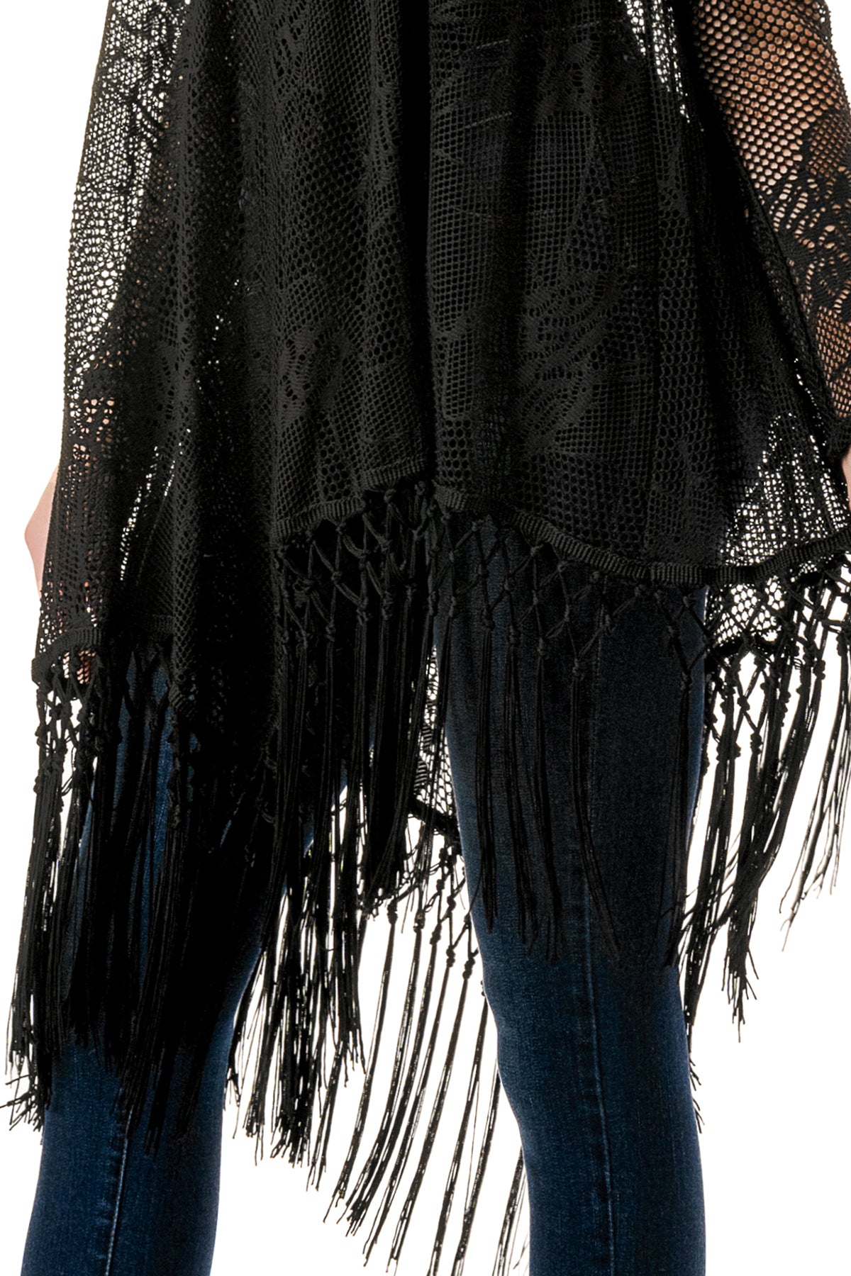 STEPHANIE LONG SLEEVE TOP (BLACK LACE)- VT1360