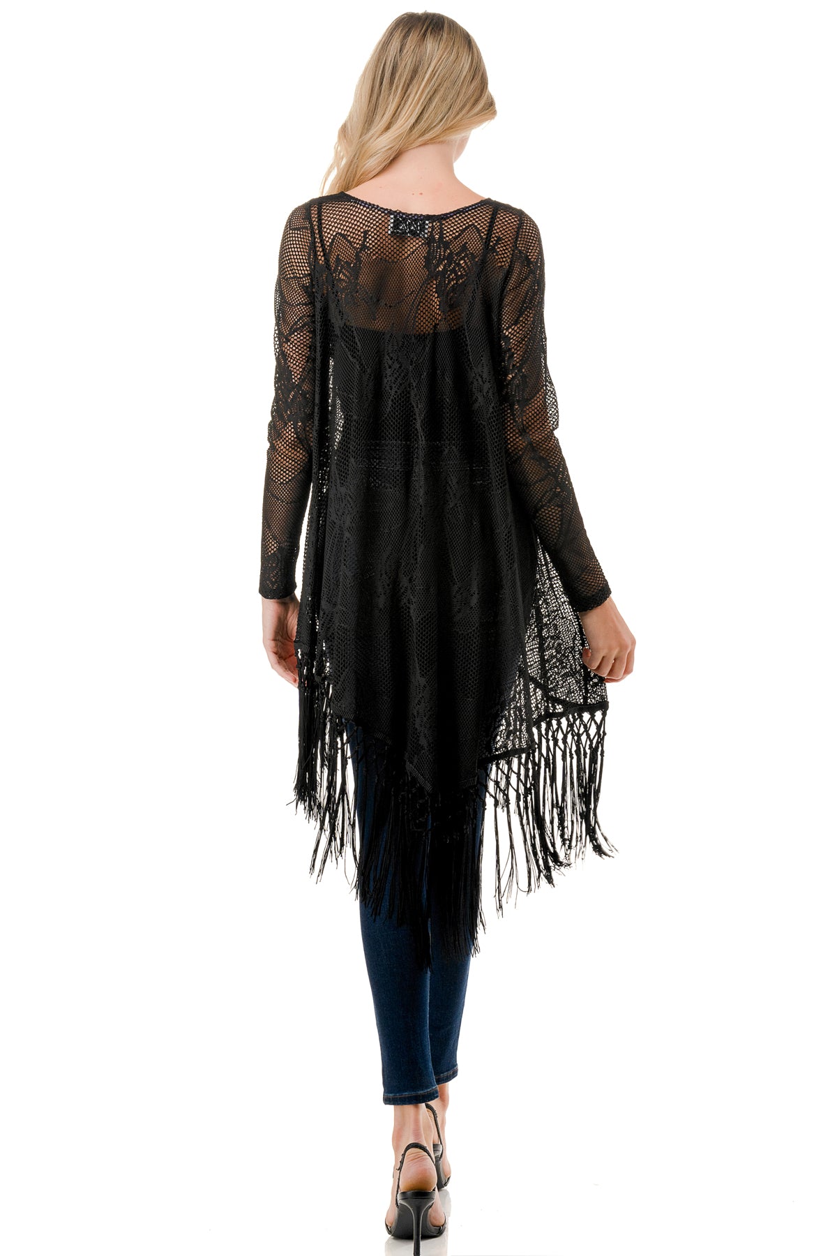 STEPHANIE LONG SLEEVE TOP (BLACK LACE)- VT1360